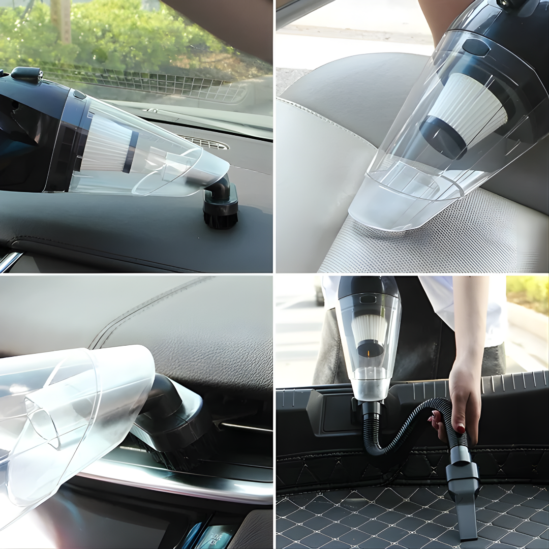 ASPIRADORA PORTÁTIL PARA AUTO 3 EN 1 CON BOQUILLAS INTERCAMBIABLES – Limpieza profunda en cada rincón